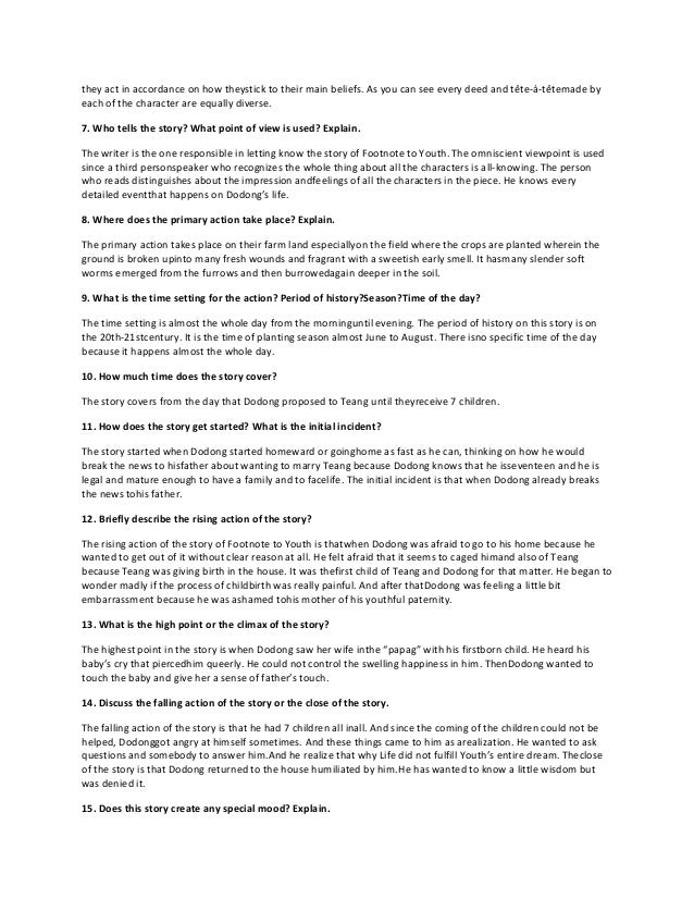 footnote to youth questions and answers symbolism of footnote to youth